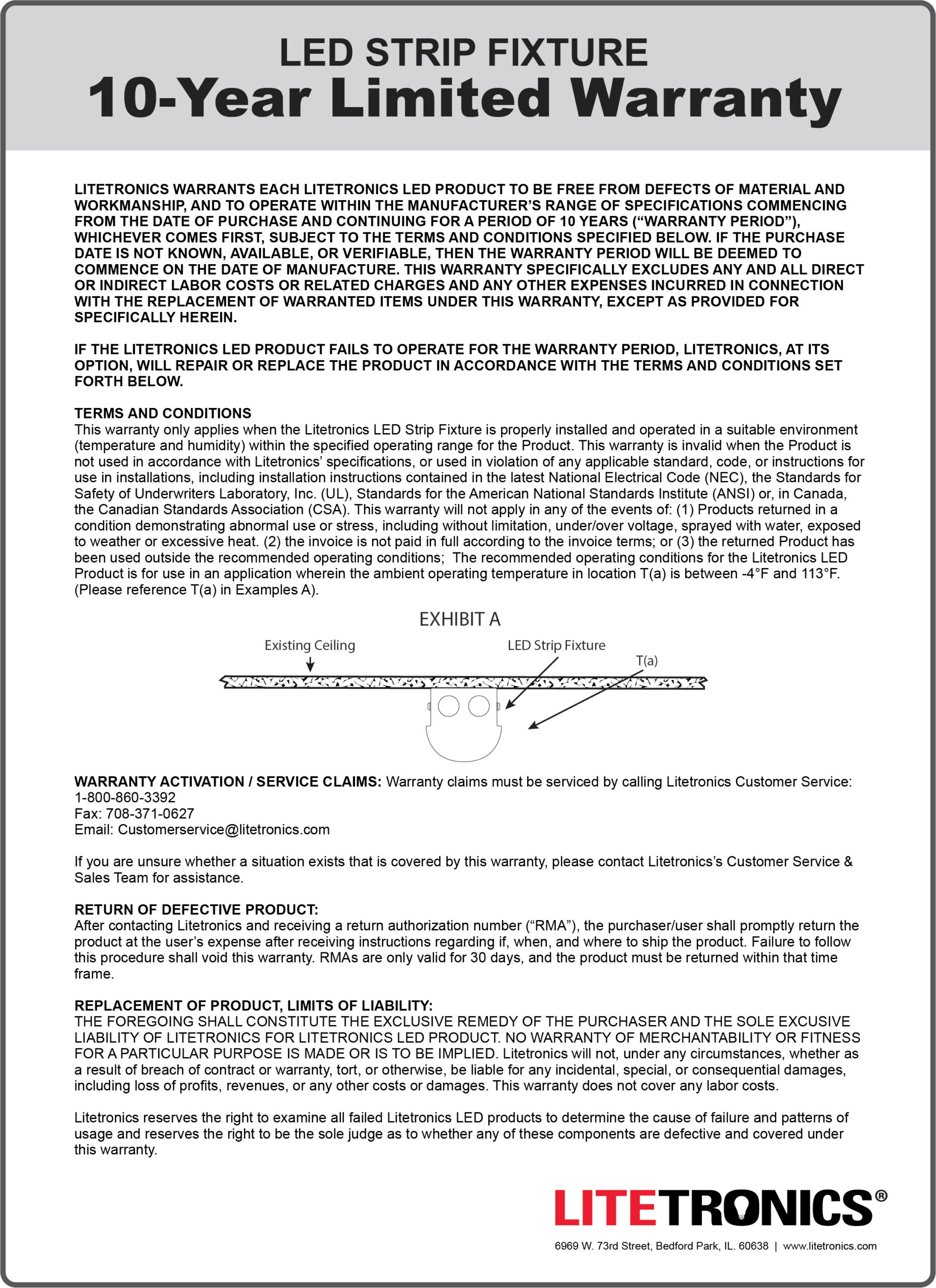 LED Strip Fixture Warranty Litetronics