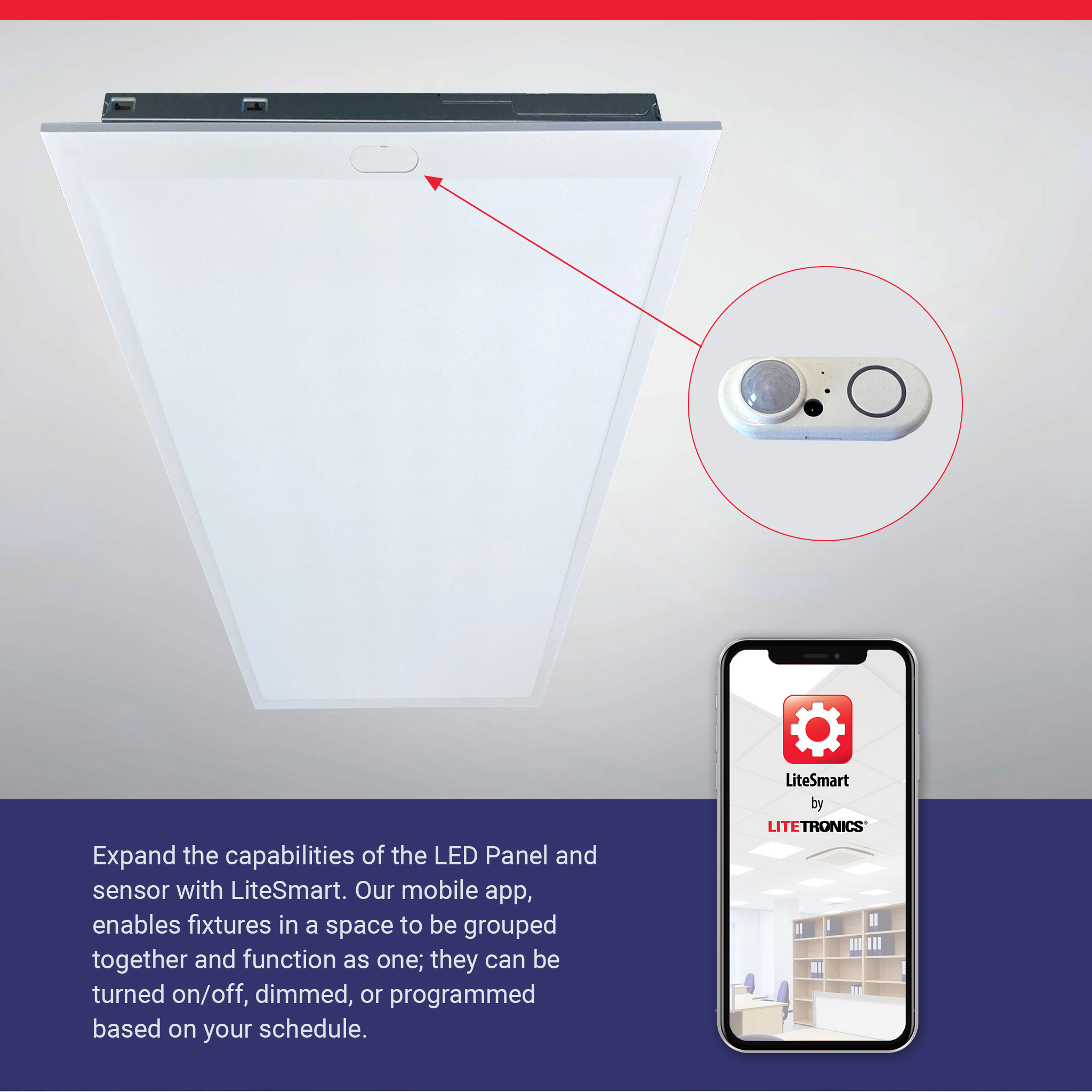 LED Light Panel with Sensor Socket.