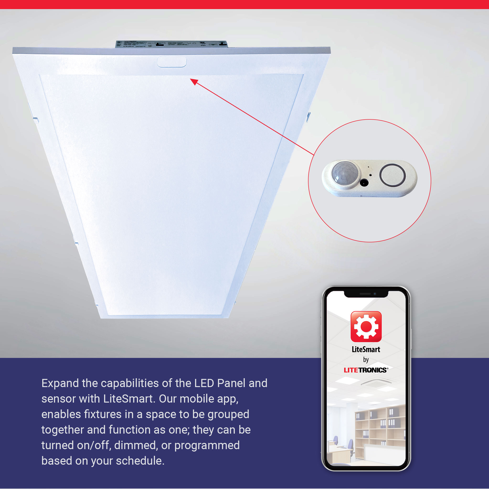 LED Light Panel with Sensor Socket.